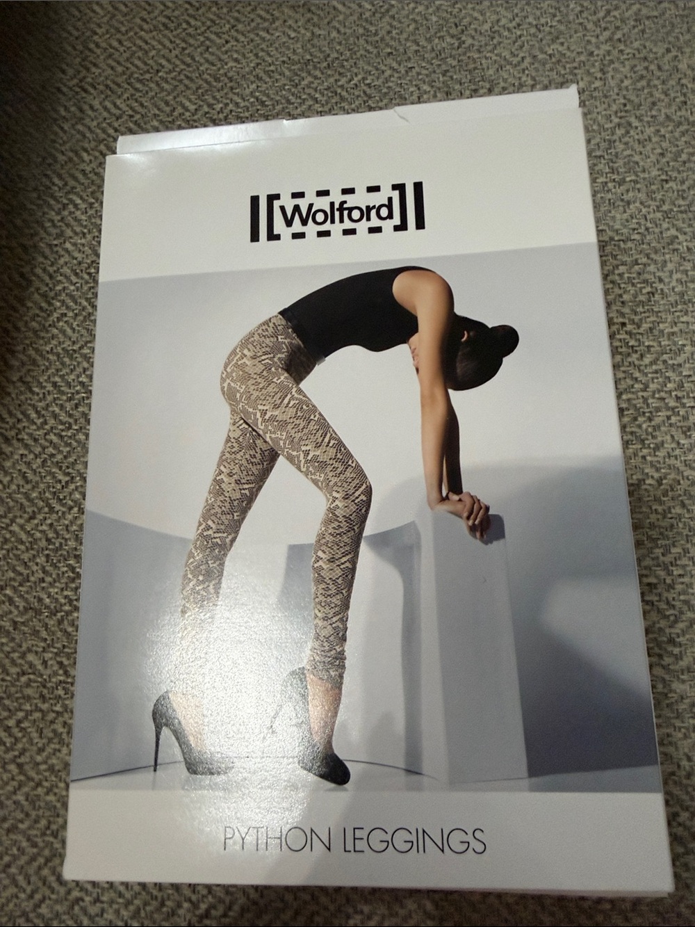 Wolford Python Print Leggings in Dark Grey